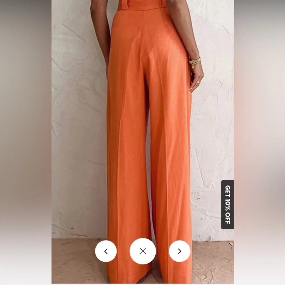 Wide leg linen pants. New with tags. - Picture 2 of 3